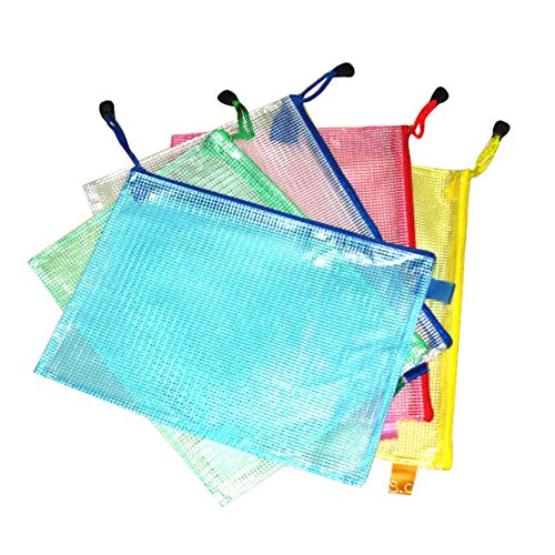 Preisvergleich Produktbild Reißverschlussbeutel aus Kunststoff mit Reißverschluss für Dokumente, Aktenordner mit Reißverschluss A4, Bürozubehör, Reisetaschen 10 Stück