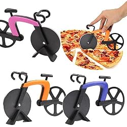 Zeagro Pizza Cutter Bike Muse Pizza Cutter Roue Ustensiles de Cuisine Violet Rose Orange Vélo Forme De Pizza Pizza Baking Bar Outils 1 PC Couleur Aléatoire