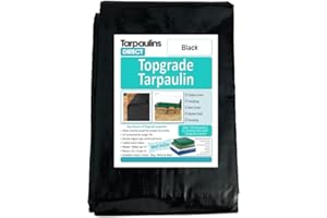 BRADSHAWS DIRECT Topgrade Tarpaulin 200gsm 3.0m X 2.5m Black Heavy Duty Waterproof Sheet Cover Tarp with Reinforcved Eyelets