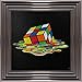 Produktbild rubicks Cube gerahmt Liquid Artwork, 55 cm x 55 cm Metallic Frame