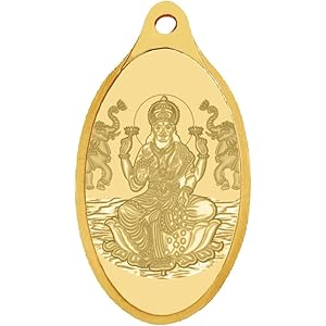 WHP Jewellers 24kt (999) 2 gram Goddess Lakshmi Yellow Gold Lakshmi Pendant