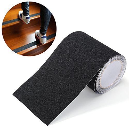 BESTOMZ 15CM x 5M Anti-Rutsch Band Aufkleber für Treppen Belag Streifen (schwarz)