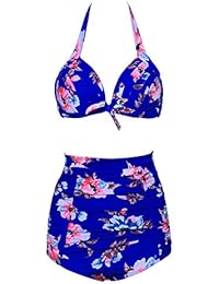 FeelinGirl Vintage Retro de 50 Años Talle Alto Bikini Traje de Baño para Mujer