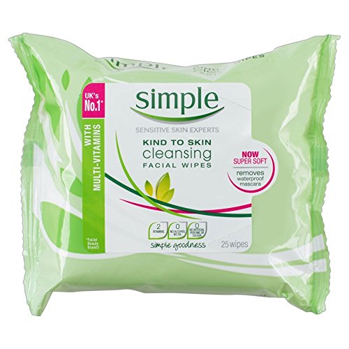 Simple Kind to Skin Cleansing Facial Wipes 25 Pieces (Pack of 6)
