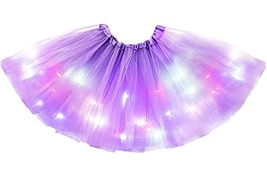 Aohhy 2-8 Years Baby Girls Light Up LED Tutu Skirt Fairy Tutu Kid Fancy Party Costume Ballet Layered Dress
