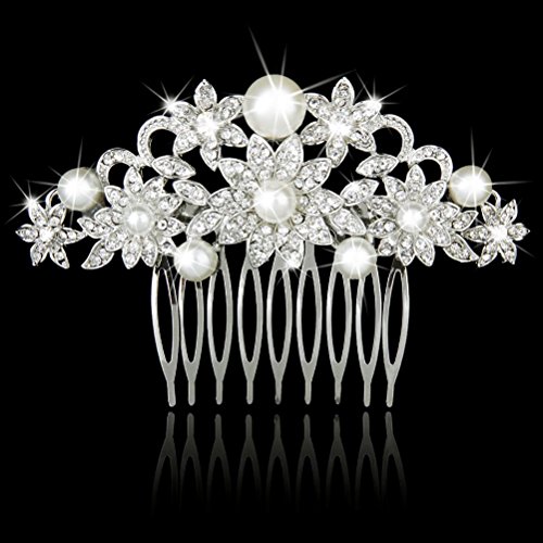 Yulakes Handgefertigt Hochzeit Braut Hochzeit Haarkamm Kristall Strass Haarspange Haarschmuck - 2