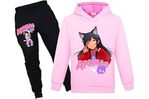 MOEYIQI Girls Hoodie Tracksuit Boys Pullover Sweatshirt and Sports Trousers 2pcs Set Clothing for 1-13 Years