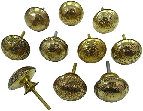 IBA Indianbeautifulart Vintage Kitchen Cabinet Drawer Brass Round Shape Cupboard Pulls Knobs
