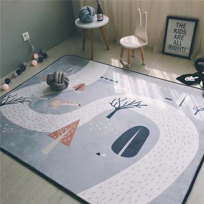 KOOCO Fashion Pink Princess Cartoon Cat Fox Hallway Living Room Bedroom Decorative Large Carpet Area Rug Yoga Play Mat Height Ruler, Fox, 150X200CM 59X78Inch