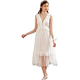 Nachthemd Damen Lang Langarm Nachthemd Spitze Vintage Viktorianischen Stil Nachthemd Sweet Loose Comfort Modal Langen Rock Sleepshirt Amazon De Bekleidung