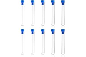 AAED 10 Pièces 11 * 1.5CM Tube Plastique Transparent à Essai Eprouvettes Tube à Essai,Eprouvette Plastique Tubes à Essai Cadeau Sample Lab avec Boites de Rangement Conteneurs Transparent