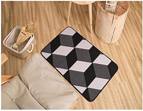 Carpet Bedroom bed mat rug Kitchen autumn long strip non-slip mat Entrance cube illusion carpet-A 80x50cm(31x20inch)