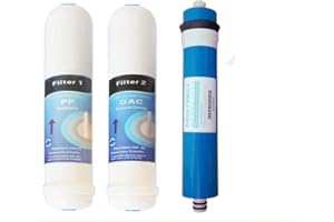 DEPURAGUA Depurtek - Kit Ahorro Osmosis Inversa con Membrana 50 GPD + 2 Filtros | para Acuarios | Elimina Sólidos, Cloro, Metales Pesados Depuración