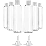BUZIFU 6 Pcs Plastic Bottles 100ML Empty Travel Bottles Flip Cap Bottles Cosmetic Bottles Transparent Containers Air Flight T