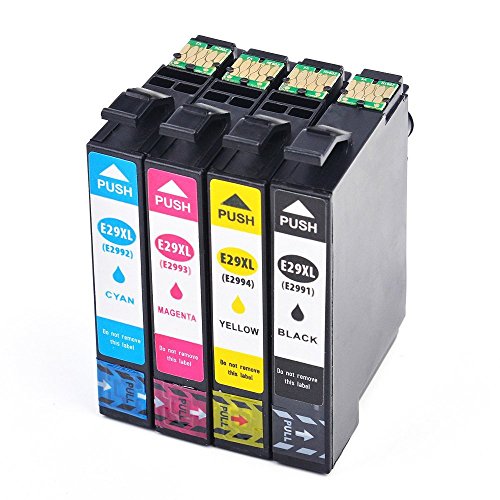 Caidi - Cartuchos de tinta EPSON 29  XL  1  negro  1  cian  1  magenta  1  amarillo  compatible con impresoras EPSON Expression Home XP-235  XP-332  XP-335  XP-432  XP-435  XP-245  XP-247  XP-442  XP-445  XP-342  XP-345 