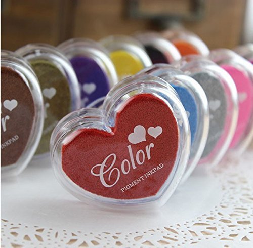 Franchen Liebe Herz Stempelkissen Briefmarken für Papiermodelle Fingerabdruck Baum Hochzeit Gästebuch Anmeldung Bäume Inkpad Hochzeitszubehör Geburtstags Gastgeschenke (A+B) - 2