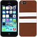 Produktbild PhoneNatic Case für Apple iPhone SE Hülle Silikon braun Stripes Cover iPhone SE Tasche + 2 Schutzfolien
