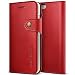 Produktbild iPhone 8 Hülle, iPhone 7 Hülle, VRS Design® Leder Schutzhülle [Rot] Prämie Echt Ledertasche mit 3 Kartenfächern [Native Diary] für Apple iPhone 7 (2016), iPhone 8 (2017)