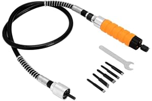 NECALON Cincel eléctrico Juego de cinceles eléctricos para madera, herramientas de grabado de madera para taladro eléctrico, eje flexible, manualidades de arte con eje flexible