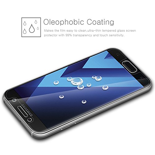  2-Unidades Protector de Pantalla de Vidrio Templado para Samsung Galaxy A5 2017 Screen Protector  Leathlux  2-Pack  Anti-golpes Cristal Vidrio Templado Premium Anti-huella 3D Touch Ultra Transparente Tempered Glass Para Galaxy A5 2017  Dureza de Grado 9H 