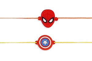 SWACRAFT Set of 2 Superhero Rakhi for Small Brother Sister| Rakhi for Small Bhai Bro Rakhi Thread | Raksha Bandhan Fancy Rakhi for Girls and Boys | VRDUK06