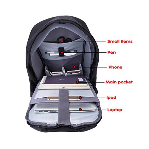15 6 Zoll Business-Laptop-Rucksack mit Anti-Dieb-Rei  verschluss und USB-USB-Ladeanschluss  wasserdichte Reisen Backpack College Tasche mit versteckte