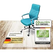 etm Vloerbeschermingsmat voor bureaustoel, 100% zonder BPA en ftalaten, geurvrij, bureaustoelonderlegger voor thuis en op kantoor, vele maten, melkachtig, 75 x 120 cm