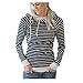 Produktbild Yanhoo-Herbst Winter Damen Pullover Strick Gestreiftes Hoodies Langarm Pulli, Rundhals Sweatshirt Kapuzenpulli Langarmshirt Tops Oberteile Hoodie