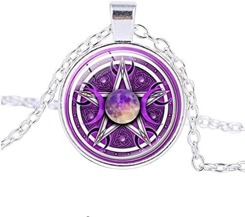 Triple Moon Witches Women Necklace, Goddess Witchcraft Vintage Pendant Jewelry