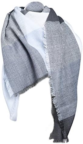 G-beanbang Women‘s Winter Plaid Scarf Warm Scarf Soft Tassel Scarf Autumn Shawl Wrap Tartan Scarf