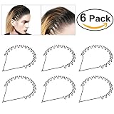 TINKSKY Haarreifen Stirnband Schwarz Gewelltes Metallband Haarband Haar Band Unisex mädchen Mann Kopf Band Zusatz 6 Stück