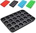 Produktbild 4AHero-Innovations Muffins Brownies Form Silikon-back-form für Mini Muffins antihaftbeschichtet Muffinblech. Selbst Cupcakes, Kuchen, Pudding, Brownies backen. (24, Schwarz) Muffinform