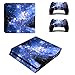 Produktbild Stillshine PS4 Slim Skin Aufkleber Sticker Design Folie schützende Haut Schale für Sony Playstation 4 Slim Konsole & 2 Dualshock Controller (Starry Blue)