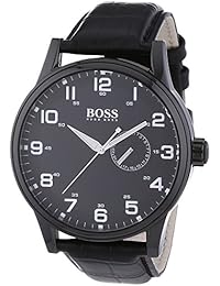 Hugo Boss 1512833 - Reloj analógico de cuarzo para hombre con correa de piel, color negro