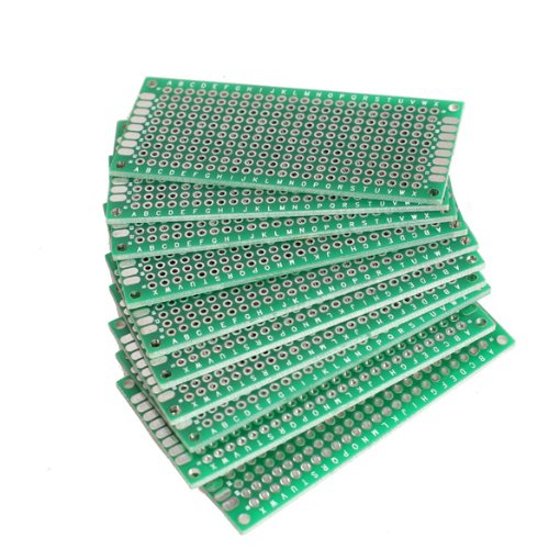 Preisvergleich Produktbild Vktech 10Stk. 3×7cm Lochrasterplatte Lochrasterplatine Leiterplatte Streifenraster Platine PCB Board
