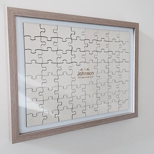 personalisiert – Hochzeit Alternative Gästebuch – 60 teilig inkl. Rahmen