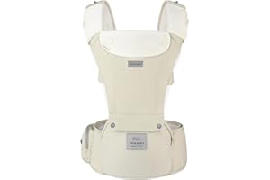 Bebear Marsupio,Bebamour Marsupio per 0-36 mesi, marsupio traspirante da neonato a bambino, approvato dagli standard di sicurezza, seggiolino ergonomico 6 in 1 anteriore，Khaki