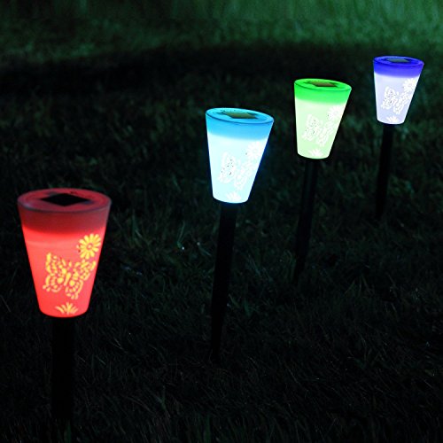 OxyLED SL05 Solar Garten Licht, hollowed butterfly pattern,hohl Schmetterling Muster, 3-pack - 2