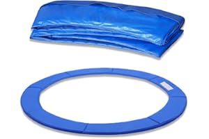 ‎JOIEYOU JOIEYOU Trampolin Randabdeckung Ø244/305/366 cm, Federabdeckung Reißfestes, Randschutz UV-resistent, Sicherheitsmatte Wasserdicht – Blau/Farbig