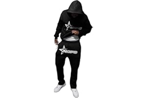 GENERIC NOFS Pantalon de jogging et survêtements | Lettres imprimées Sweat à capuche et pantalons de jogging Y2K pour homme | Hip Hop Streetwear Tracksuit Hommes Pulls Hauts décontractés et pantalons de sport