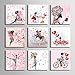Produktbild PZ gestreckt Druck Leinwand Wall Art Blume und Schmetterling Frau Dekoration Gemälde der Serie Mini-Pcs , Größe 8 Zoll x 8 Zoll -FPZ3723