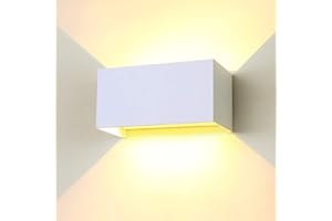 ‎ENCOFT ENCOFT LED Wandleuchte Innen/Außen 24W Weiß, Außenleuchte Wandlampe,IP65 Wasserdichte 3000K Warmweiß Wandbeleuchtung,Up Down Wandlichter Lichtstrahl Einstellbar für Balkon,Wohnzimmer,Schlafzimmer