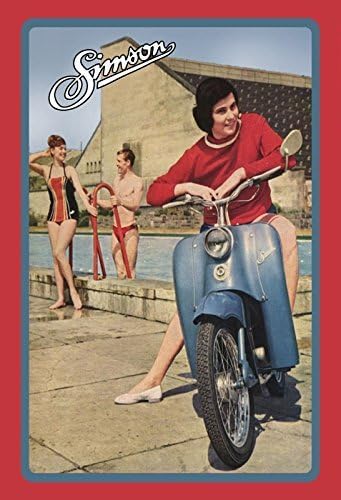 Simson KR 50 blau Swimming Pool Tin Sign Metal Shield Shield Arched Metal Tin Sign 20 x 30 cm