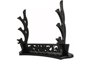 MANNIFEN Support mural pour épée en bois Katana Wakizashi Genji japonais Lame de samouraï Gladius (3 Niveau)