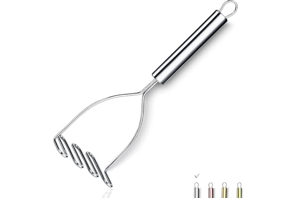 Presse-Purée, Presse-Purée En Métal Robuste Acier Inoxydable Avec Polissage Miroir, Ustensile De à Main, Purée Fruits Et Légumes, Passe Au Lave-Vaisselle (9,6 Pouces)
