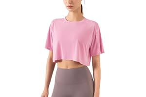 Hanyomo Donna Fitness Allenamento Top Corto Manica Corta Yoga Magliette Atletico Running Magliette Sportive