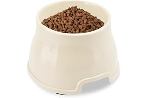 TOWEAR Gamelle surélevée antidérapante pour chien à longues oreilles pour nourriture et eau - Pour chiens de petite, moyenne et grande taille (taille M, blanc chaud)