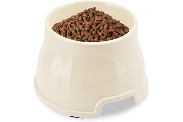 Gamelle surélevée antidérapante pour chien à longues oreilles pour nourriture et eau - Pour chiens de petite, moyenne et grande taille (taille M, blanc chaud)