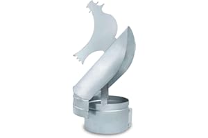 CAEXVEN Sombrerete Giratorio Veleta para Conductos en Acero Galvanizado - Serie Lisa y Helicoidal - 150 mm