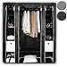 Produktbild TRESKO® Stoffschrank 176 x 148 x 45 cm Faltschrank Kleiderschrank Textilschrank Campingschrank Garderobenschrank, mit 1 Kleiderstange und 12 wasserdichten Einlegeböden, auch geeignet als Schuhschrank oder Stiefelschrank, aus atmungsaktivem Vlies, Farbwahl möglich (Schwarz)